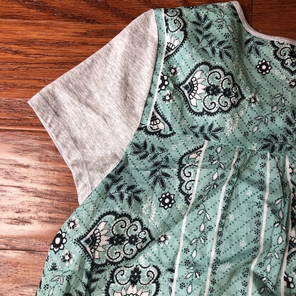 Style & Co brand grey top w/blue green pattern - Picture 10 of 10